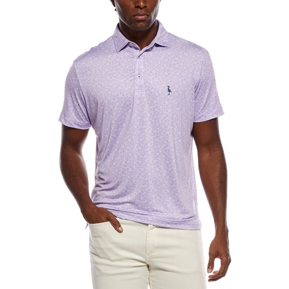 Tailorbyrd Mens  Summer Floral Printed Performance Polo Shirt